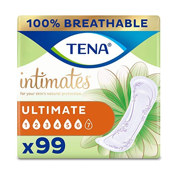 TENA Incontinence Pads, Bladder Control & Postpartum for Women, Ultimate Absorbency, Regular Length, Intimates - 99 Count