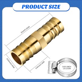 Zhengmy 12 Pcs Hose Repair Connectors with Claps Brass Garden Hose Repair Kit Fitting(5/8-3/4 Inch)