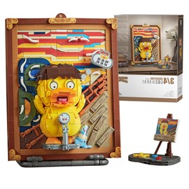 LOTOLO Mini Building Blocks Cute 3D Painting Model Set,Creative Simulation Particle Stereograph Collection Construction Building Bricks Toy,Home Decor (The Scream Duck)
