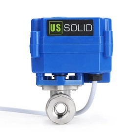 U.S. Solid Motorized Ball Valve- 1/4" Stainless Steel Ball Valve with Full Port, 9-24V AC/DC and 2 Wire Auto Return Setup