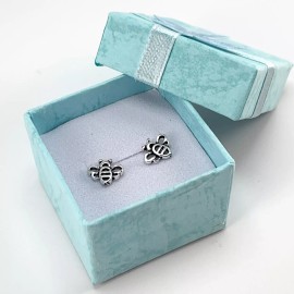 Mind, Body and Stone Jewelry antiqued sterling silver bumble bees girls stud push back earrings gift for her