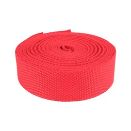 Suncoolla 5M Canvas Cotton Plain Weave Webbing Strap Bag Belt Tape 25/38/50mm (Red, 38mm)