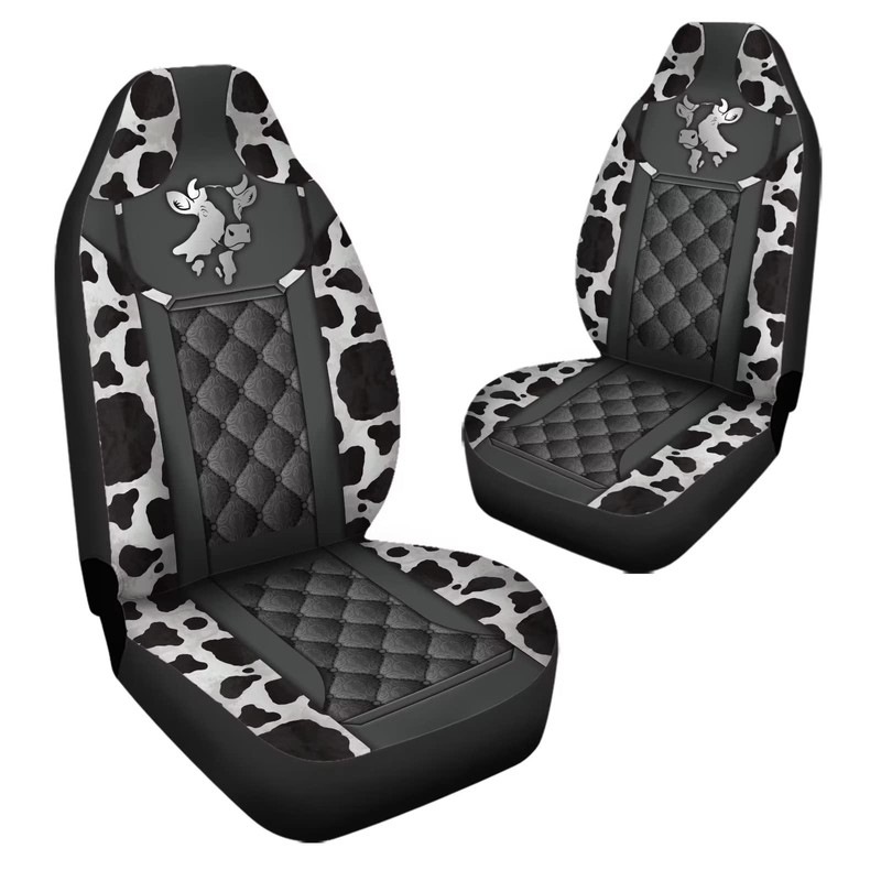 STUOARTE Cow Print Car Seat Covers for Front Seats, 2