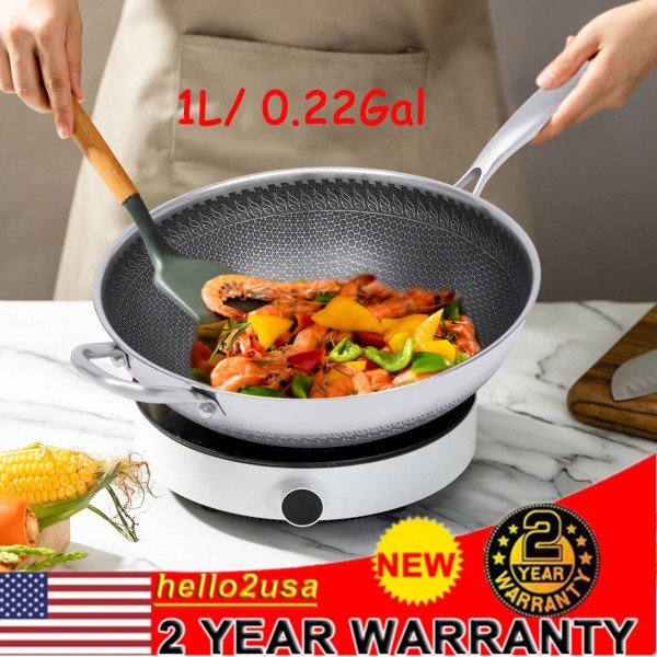 TBvechi Non Stick Double Sided Honeycomb Cooking Frying Wok Pan