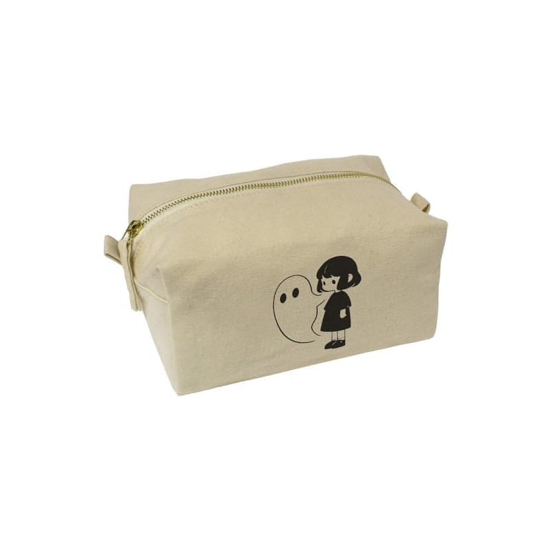 'Kawaii Girl with Ghost ' Canvas Wash Bag/Makeup Case (CS00041036)