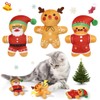 3-Piece Gingerbread Catnip Toy Set, Cat Teething Plush Gifts, Kitten