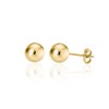 High Polished Gold Plated Sterling Silver Ball Stud Earrings 8mm by KEZEF