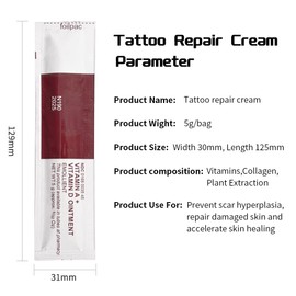 proamate proamate Tattoo Cream Tattoo Scar Repair Gel, Microblading Aftercare Ointment Vitamin A&D Anti Scar Tattoo Aftercare Cream for Makeup Microblading and Tattoo Healing Supplies (White 50PCS/Pack)