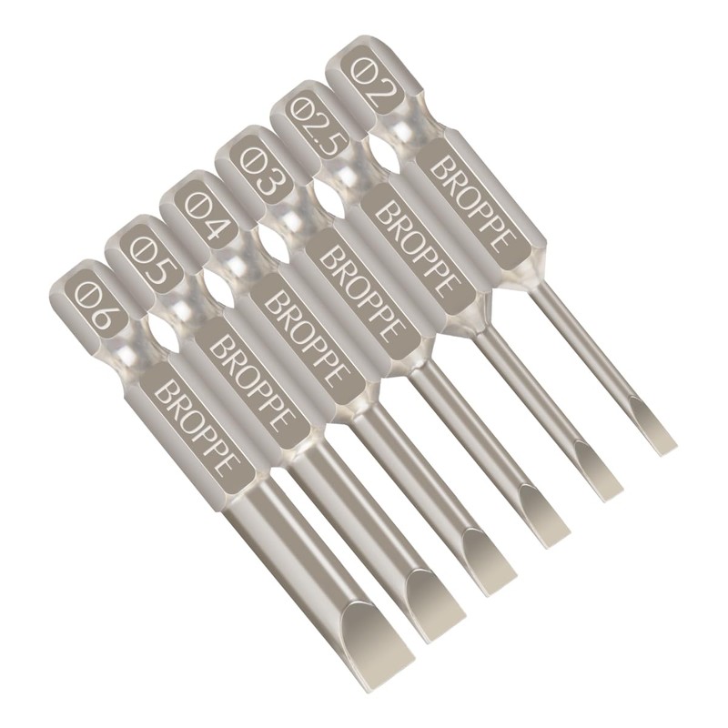 6 Pcs Slotted Screwdriver Bit Set Magnetic Flat Head Bits