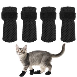 Zapatos Para Gatos AntiarañAzos, 4 Piezas Fundas Ajustables De PoliéSter Para Patas De Gato, Protector Para AlimentacióN, BañO Y Aseo, Botas CáLidas Para Invierno