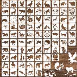 80 Pcs Animal Painting Stencils Reusable Animal Stencils for Painting on Wood Rocks Canvas Fabric Glass Pottery 2x2 Inch