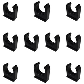25mm Black PVC U Clip Conduit Push-in Saddle - Pack of 10