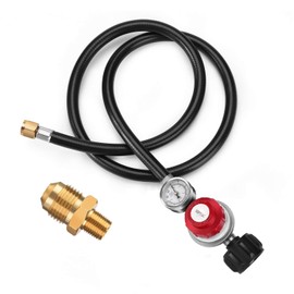 WADEO 4 FT 0-30 PSI Adjustable High Pressure Propane Regulator with Hose and PSI Gauge, LP Gas Grill Regulator Hose with 1/8 MNPT Pipe Fitting for Grill, Burner, Fryer, Cooker, firepit and More