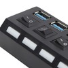 USB Hub 3.0 7‑Port High Speed Splitter Individual Switches Power