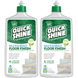 Quick Shine Multi-Surface Floor Finish-Polish 27oz-2pk | Safer Choice, No PFAS, pH Neutral Clean Shine Technology | Squirt & Spread | For Wood, Laminate, LVP, LVT, Tile & Stone | Made in USA