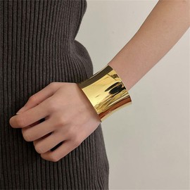 RINTOLER 2Pcs Gold Cuff Bangle Bracelets Set for Women - Multi Layer Stackable Textured Bangles Boho Bracelets Jewelrys for Women. (Gold Cuff Bangle 2pc)