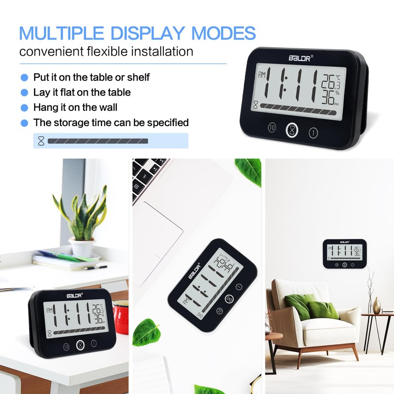 Waterproof Shower Clock and Timer, Water Resistant Bathroom Hanging Clock