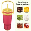 BJPKPK 30 OZ Insulated Travel Tumbler with Handle and Straw,