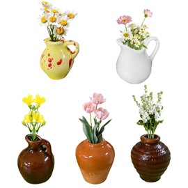 5Pcs Mini Vase Fridge Magnets, 3D Ceramic Vase Magnets, Strong Magnetic Bud Vases, Decorative Refrigerator Accessories for Home Kitchen Office Filing Cabinets