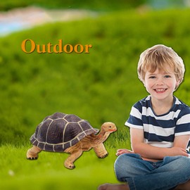 Higherbros Giant Tortoises Large Turtle Safari Animal Toys Wildlife Figurines Collection, Educational Toys for Kids, Outdoor Garden Statues and Home Decorating, Nice Decor (Dark Brown)