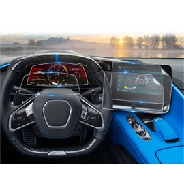 CDEFG Corvette C8 ZR1 Screen Protectors, 12" Touchscreen & 12" Digital Gauge, for Chevy Corvette 2022 2023 2024 2025 Accessories, 4 Nano Film Protectors