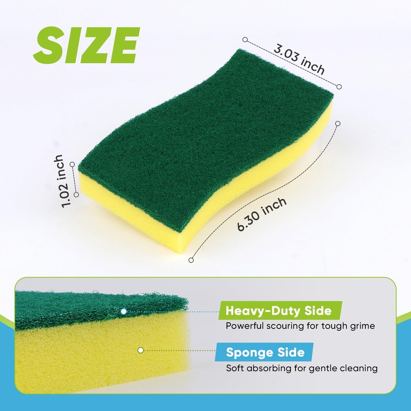 AIDEA Sponges Kitchen, XL Heavy Duty Dish Sponge, Cleaning Dish