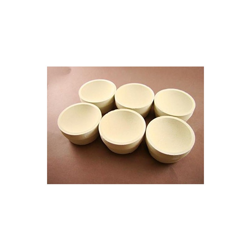 Lot of 6 - # 10 Mabor Cupel 2-3/8" Gold-Assay-Smelting-Refining-Melting-Cupels