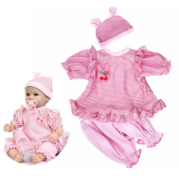 17 inch Reborn Baby Doll Clothes Accessories 3pcs Suit for