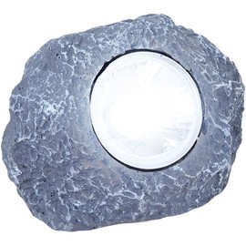 LED Solar Außenleuchte Stein grau Garten Dekoleuchte Gartenlampe Außendekoration