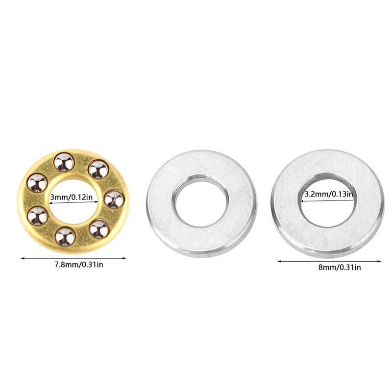 Miniature Thrust Ball Bearing with Washers 3 x 8 x