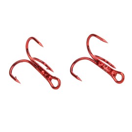 Pack of 100 Fishing Hooks Round Bend Barbed Treble Hook Strong Carbon Steel Fishing Hooks for Bait Pike Bait (8#)