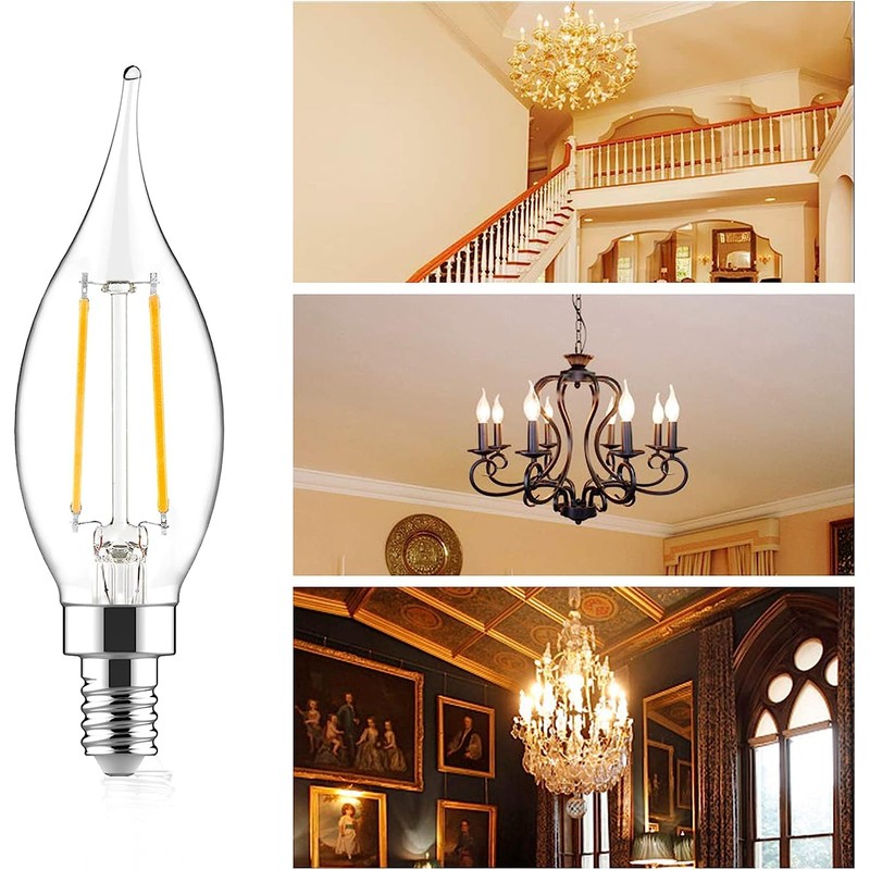 60W Equivalent Dimmable LED Chandelier Bulb - 4.5W 2700K Soft