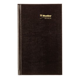 Blueline 2024 Traditional Daily Planner, Appointment Book, 12 Months, January to December, Perfect Binding, 8" x 5", Bilingual, Black (C1504.81B-24)