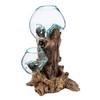 Cape Craftsmen 12" H Hand-Blown Blue Tinted Bubble Glass On