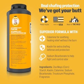 ANTI MONKEY BUTT Anti Monkey Butt Body Powder, TalcFree Calamine Dusting Powder, Sweat, Odor & Friction Fighter, 8 Ounces, Pack of 1