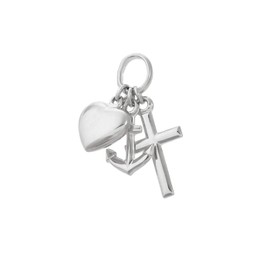 NKlaus 7 mm Faith Love Hope Pendant 925 Sterling Silver 585, 333 Yellow Gold or 333 Like Gold Children, Sterling Silver