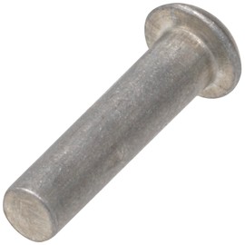 AERZETIX - C62013 - Set of 20 aluminium rivets diameter 2 x 8 mm with semi-circular curved head - full/impact rivets - DIN 660 - silver - non-removable connection leather sheet riveting machine