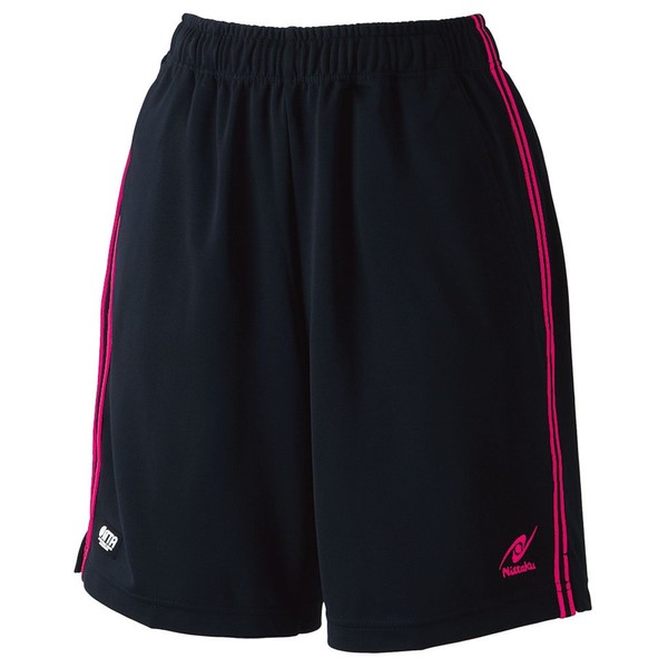 Nittaku NW-2497 LO2 Longue Shorts, Black x Pink Line