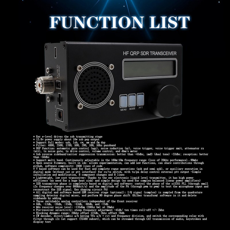 SDR Transceiver Radio Receiver Open Source USDX QRP HF 8