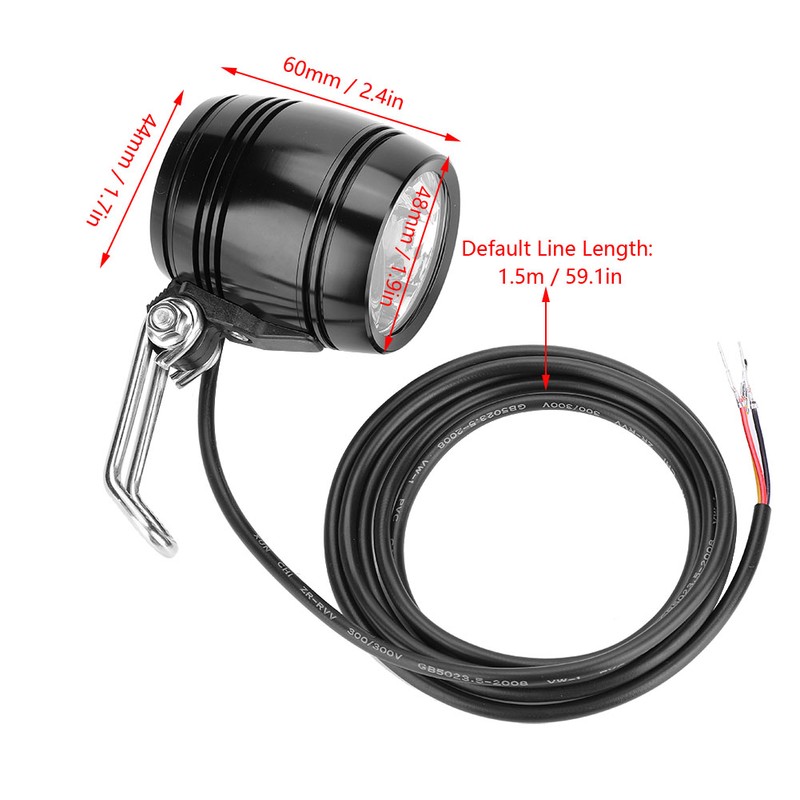 LED Aluminum E bike Headlight Horn 2 In 1 Set