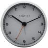 NeXtime alarm clock, "COMPANY ALARM" very silent, white / metallic,