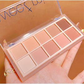 Go Ho 10 Colors Eyeshadow Palette,All Matte Nude Eyeshadow Makeup,High Pigmented Shades,Naturing-Looking,High Pigment Waterproof Cool Eye Eyeshadow Palette,05