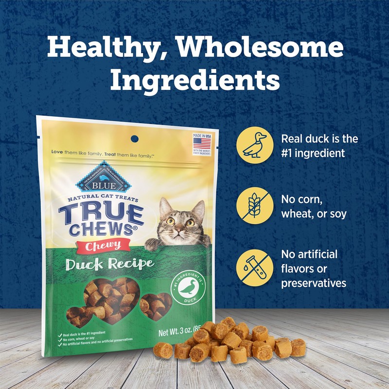 Blue Buffalo True Chews Natural Chewy Cat Treats, Made in