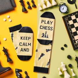 HAPPYPOP Best Chess Gifts For Men, Gifts For Chess Lovers Gifts For Chess Players, Novelty Socks Cool Socks Chess Socks Men Women