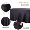 Perfect Memories Premium 6ft Spandex Fitted Tablecloth Table Skirt (Black)