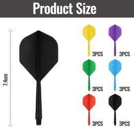 GlamRays 18 Piece Standard Dart Flights Set, Dart Flights for Steel Tip Darts/Soft Plastic Tip Darts, Dart Replacement Flights Accessories