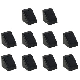 Plastic Corner Brace E-outstanding 10PCS Black Plastic Furniture Corner Braces, Shelf Cabinet Door 90 Degree 2 Holes Angle Brackets with Cover Cap, Black