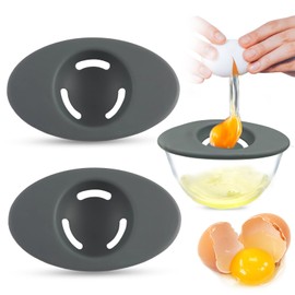 2PCS Silicone Egg Separators, Food-Silicone Egg White Separator, 3-Slit Egg White Separator from Yolk for Baking, Must-Have Egg Separator Tool, Set of 2