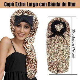 Gorro Satén Dormir Pack Gorros Nocturnos Ajustables Cabello Rizado Rasta Banda Elástica Suave Tamaño Grande Protege Peinados Trenzados Diseño