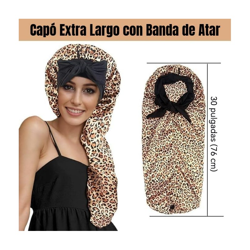 Gorro Satén Dormir Pack Gorros Nocturnos Ajustables Cabello Rizado Rasta